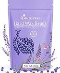 Hard Wax Beads - Mallowwax Lavender Stripless Hard Wax Beans - Wax beads for Hair Removal - Natural, Gentle Wax for Brazilian Bikini - Waxing Beads for Beginners (Coarse Body Hair Specific)