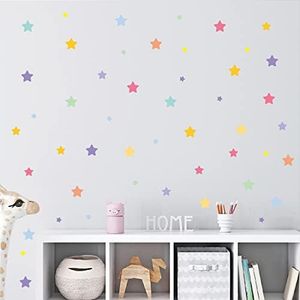 Colorful Star Wall Decal Stickers for Boys Girls Bedroom Removable Mixed Size Star Wall Stickers for Kids Baby Nursery Room Decorations