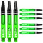 Red Dragon Nitrotech Short Shafts - Green - 3 Sets per Pack (9 shafts in Total)