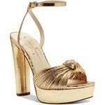 Jessica Simpson Women's Immie Platform Sandal Heeled, Gold, 5