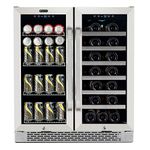 Whynter BWB-3388FDS 30″ Built-in French Door 33 Bottle Wine Refrigerator, 24" Wide Dual Zone Add' Packaging, Stainless Steel