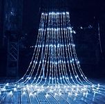 ALILA Water Fall JAAL Net Mesh Curtain LED Light for Home Diwali Living Room Balcony Garden Wedding Decor Decoration, 10x10 Feet (Cool White)