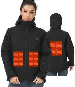 日照商事 Mens Heated Jacket Electric Battery Pack 12V： Hoodies Waterproof Warm Winter Outdoor Heated Coat