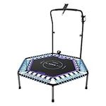 Bluefin Aero Fit 50” Adult Exercise Foldable Fitness Rebounder Indoor Mini Trampoline with Handle