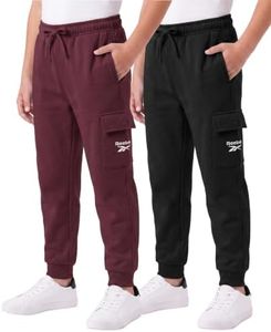 Reebok 2 Pack Boys Fleece Cargo Joggers Sweatpants Athletic Pants Kids Teen