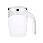 Automatic Magnetic Stirring Coffee Cup, 380ml Auto Self Stirring Coffee Mug Stainless Steel Cup Electric Smart Mug, Rotating Office Travel Mixing Cup for Hot Chocolate Cocoa Milk Latte Tea,White