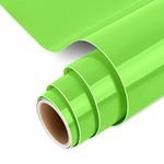 IModeur Glossy Apple Green Vinyl Permanent, 30.5 x 152.5 cm(12'' x 5 Ft) Apple Green Permanent Vinyl for Cutting Machines and Silhouette Cameo, Adhesive Vinyl for Cup, Window, Mirror, Home Decor