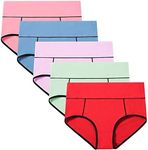 POKARLA Women's High Waisted Cotton Underwear Soft Breathable Postpartum Panties Stretch Briefs 5-Pack(3X-Large)
