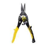 STANLEY 2-14-563 254 mm Aviation Snips Straight Cut Bi-Metal Ideal for Home, DIY & Industrial Use, 1 Year Warranty, YELLOW & BLACK