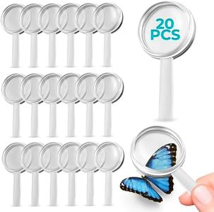 Mini Magnifying Glasses for Kids - 20Pcs Plastic Magnifying Glass for Reading for Teens - Magnifying Medical Glasses - Plant Magnifying Glass for Paper - 20X Magnifying Lens for Geology Party and Camp