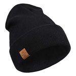 Beanie for Men, Comfortable Breathable Soft Beanie, Winter Hats for Women and Men, Gifts for Him/Her (Black)