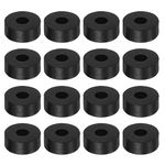 HARFINGTON 16pcs Rubber Spacer 1 Inch OD 0.3 Inch ID 0.4 Inch Thick Neoprene Round Anti Vibration Isolation Pads Isolator Rubber Washers Bushings for Home Cars Boat Accessories, Black