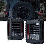 Xprite G2 Series Clear Lens Red LED Tail Light Assembly w/Turn Signal & Back Up For Jeep Wrangler JK JKU 2007-2018