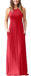 PCEAIIH Women's Summer Sleeveless Loose Maxi Dress Casual Long Dress with Pockets