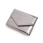 Aloethfe Fashion wallet European and American style card bag female cross-border trend multicolor bright versatile tide (Silver), D-Silver, Simplicity