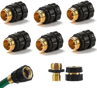 MIUMONE 2PC Garden Hose Quick Connector Fittings,3/4 Inch Male and Female Garden Hose Fitting Quick Connector,Compatible with Both NH and GHT Threads,Garden Quick Release Water Hose Adapter (6PC)