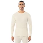 Indera 839LSLGNA Men's Cotton Waffle Knit Heavyweight Thermal Underwear Top, Natural, Large