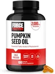 FORCE FACTOR Pumpkin Seed Oil Capsules, Phytosterols Supplement with Essential Fatty Acids, Made with Cold Pressed Pumpkin Oil, Premium Quality, Non-GMO, 100 Softgels