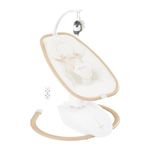 Babymoov Swoon Hoop Baby Swing, Remote Control Multi-Motion Swing Chair, 5 Rocking Movements, Programmable (10 > 30min), 8 Lullabies, Play Arch & Headrest Included, from Birth, Sand