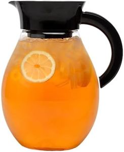 Primula The Big Iced Tea Maker and Infuser, Plastic Beverage Pitcher with Leak Proof, Airtight Lid, Fine Mesh Reusable Filter, Made without BPA, Dishwasher Safe, Black