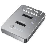 NVME Clone Docking Station Dual-Bay SSD Docking Station for M2 SSD Key M, Supports Offline Clone Duplicator and Auto Sleep Function, Gray, Clone Nvme