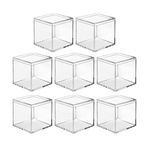 Clear Acrylic Plastic Square Cube, 8-piece Acrylic Clear Box, Long Lasting, with Lid, Acrylic Square Container is Suitable for Storing Candy, Small Accessories, Cosmetics (2.2inch)