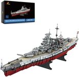 JMBricklayer Battleship Building Block Set 60006, Military Warship Toys Bismarck Class Battle Ship Boat Kit, Collectible Display Sets for Adults, Army Toy Gifts for Boys,Teens and Adults