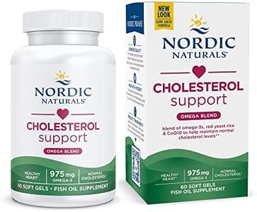 Nordic Naturals Cholesterol Omega LDL, Lemon - 60 Soft Gels - 975 Omega-3 + Red Yeast Rice & CoQ10 - Normal Cholesterol, Antioxidant Support - EPA & DHA - Non-GMO - 20 Servings