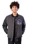 Ultra Game NBA Golden State Warriors Mens Full Zip Classic Varsity Jacket, Charcoal Heather, XX-Large