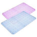 Kuber Industries Bath Mat | PVC Bathroom Mat | Shower Bath Mat | Transparent Round Check Floor Tub Mat | Foot Massager Mat | Anti-Skid Floor Shower Mat | Pack of 2 | Multi