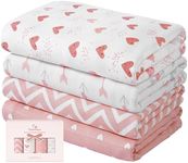 Yoofoss Muslin Swaddle Blankets, 4-Pack Receiving Blankets for Baby Boys and Girls, 47 x 47 Inches Baby Blankets Neutral Swaddle Wrap 70% Rayon from Bamboo and 30% Cotton