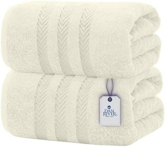 Dan River DAN RIVER Bath Sheets Set of 2 – 550 GSM Ultra Soft & Highly Absorbent Sheets – 100% Cotton Jumbo Large Bath Towels for Bathroom, Hotel, Spa, Beach, Gym – 35''x70'' in Cannoli Cream