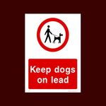 Keep Dogs on Leads Plastic Sign - Warning, Farm, Dogs, Agriculture, Cattle, Sheep, Bull - (CA38)