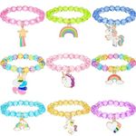 Venzina® 9 Pieces Unicorn Bracelet For Kids Crystal Bracelet for Unicorn Birthday Supplies Bracelet for kids jewellery for girls (multi1)