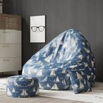 ComfyBean Bag With Beans Filled Xxxxxl Bean Bag- Full Printed Bean Bag Sofa With Cushion&Footrest - Official : Oreka Home Bean Bag - Comfort Level : Advanced - (Theme : Dreamer'S Diary),Multicolour