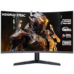 KOORUI Curved 27 Inch Gaming Monitor, Full HD 1080p R1800 165Hz VA Computer Monitor, 100% sRGB, Built-in Adaptive Sync, 1 x Display Port 1.2 & 2 x HDMI 1.4, Eye Care, VESA Compatible, Black 27E6C