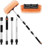 ARTIPOLY 72" Car Wash Brush with Long Handle, Flow-Thru Soft Bristle Car Washing Brush with Extendable Handle and Hose Attachment and On/Off Switch for Car, RV, SUV, Truck, Boat, House Siding