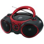 Jensen CD-490 Sport Stereo CD Player with AM/FM Radio and Aux Line-In, Red and Black