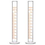 StonyLab 2-Pack Borosilicate Glass 100ml Heavy Wall Graduated Cylinder Measuring Cylinder, 100ml