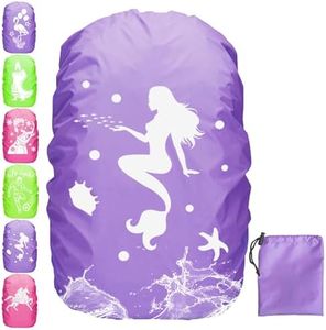 YOUWOSHE 30-40L Sirena Funda Lluvia Mochila, Protector Mochila con Reflectante, Funda Impermeable Mochila, Funda Lluvia para Mochilas Escolares Niño para Senderismo Camping en Bicicleta