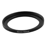 sourcingmap 52mm-62mm Filter Ring Adapter, Metal Camera Lens Filter 52mm to 62mm Camera Stepping Step Up Ring Adapter for Digital DSLR SLR Camera, 1 Pcs Black