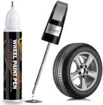 carsmallma Car Wheel Paint,Silver Rim Touch Up Paint Pen,2 in 1 Wheel Scratch Repair Kit Universal Color Silver Wheel Paint Quick and Easy Fix Curb Rash Scuff (Silver)