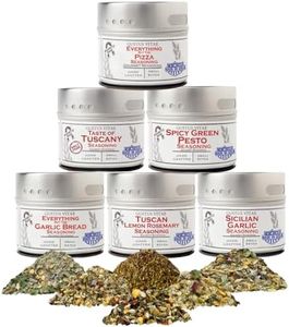 Italian Seasoning Gift Set | Tastes of Italy | Artisanal Spice Blends Six Pack | Non GMO, All Natural | No MSG, Gluten, Soy, Nuts | Small Batch, Hand Made Seasonings | No Artificial Ingredients, Ultra Premium | Made in USA | GLP-1 Friendly | Magnetic Tins | Gustus Vitae | #488