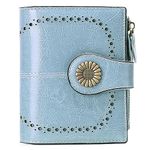 SENDEFN Small Women Wallet Leather Bifold Purse with ID Window