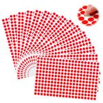 3600 Pack - 10mm Red Dot Stickers Sticky Labels - for Event Activity Schools Coding Inventory Calendar Organising Colour Coding DIY Crafts(Red, 15 Sheet)