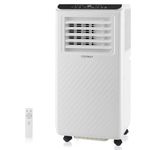 COSTWAY Portable Air Conditioner, 10000 BTU AC Unit with Remote Control, Digital Display, Installation Kit, Casters, 24H Timer, Air Cooler Dehumidifier Fan for Bedrooms Up to 350 Sq.Ft (10000 BTU)