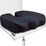 5 STARS UNITED Seat Cushion for Office Chair - 100% Memory Foam Pillow - Firm Coccyx Pad - Tailbone, Sciatica, Lower Back Pain Relief - Premium Home Office Furniture Cushions