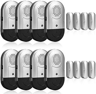 SANJIE Door Alarm for Home Wireless Door Alarms for Kids Safety with 120dB, Window Door Open Alarm Sensor for Dementia Patients Safety, Pool Silver, 8 Pack Magnetic Sensor