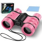 OSDUE Kids Telescope Outdoor Toys, 4x30 High Resolution Binoculars for Kids Toys Educational Learning Kids Binoculars for Sports and Outside Play, Gifts for Age 3-12 Years Old Boys Girls (Pink)