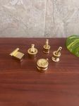 Miniature for Pooja (Set of 5) Grahapravesam and Traditional Home, Brass, Fun Filled Toy Kitchen Playsets Brass Gowramma Set/Gowri Pooja Set/varalaxmi Pooja Set